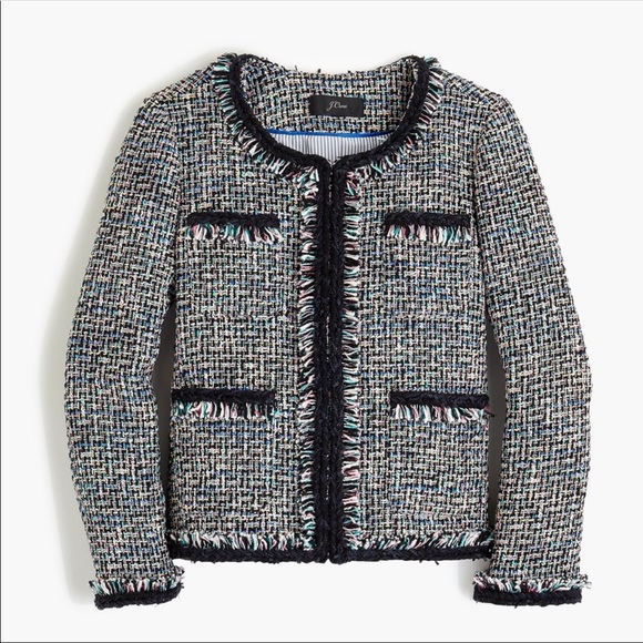 J. Crew Jackets & Blazers - J. Crew sz 10 Jacket Multicolor Metallic Tweed